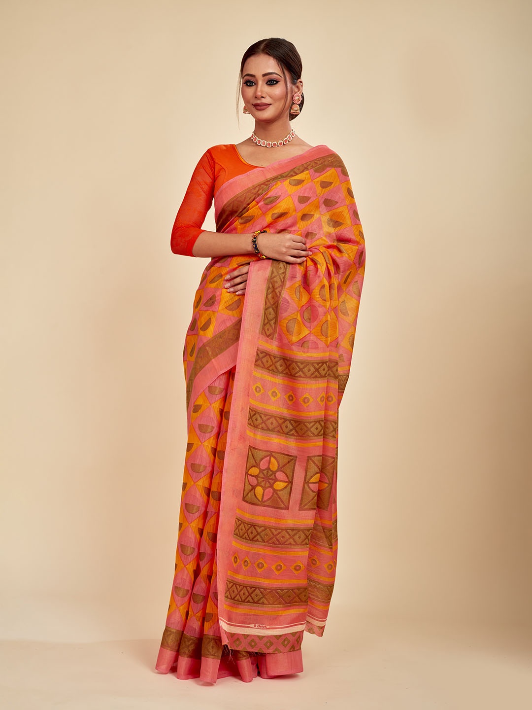 

MAHALASA Ethnic Motifs Woven Design Pure Cotton Saree, Blue