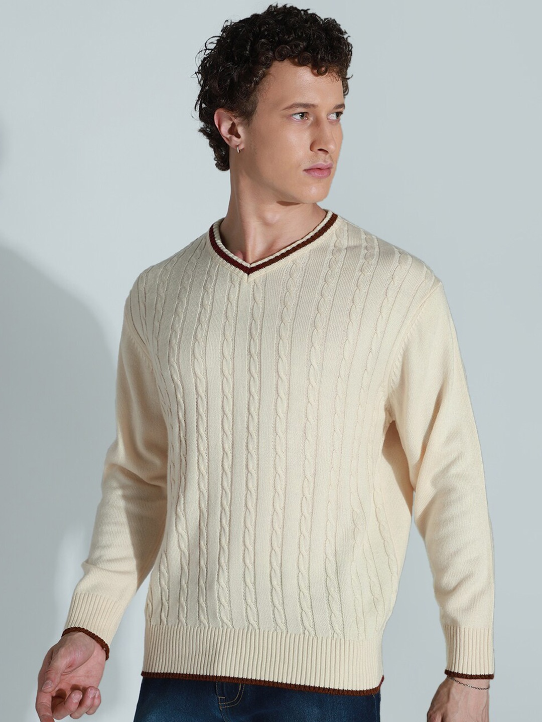 

Hubberholme Cable Knit Acrylic Pullover, Beige