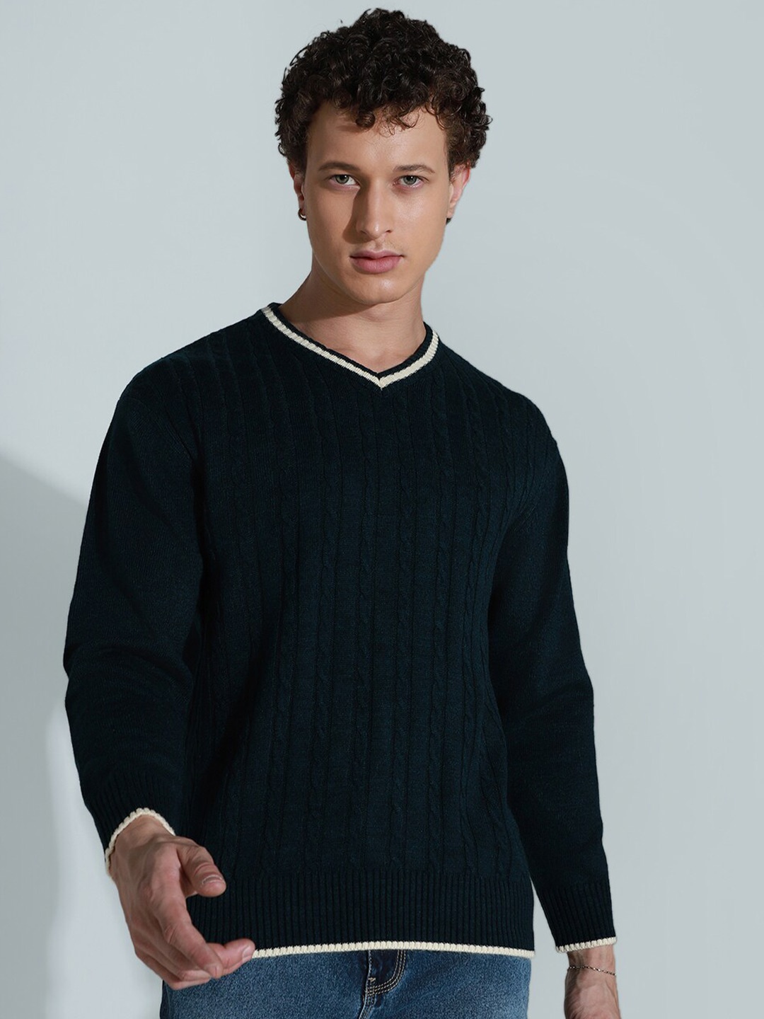 

Hubberholme Cable Knit Acrylic Pullover, Green