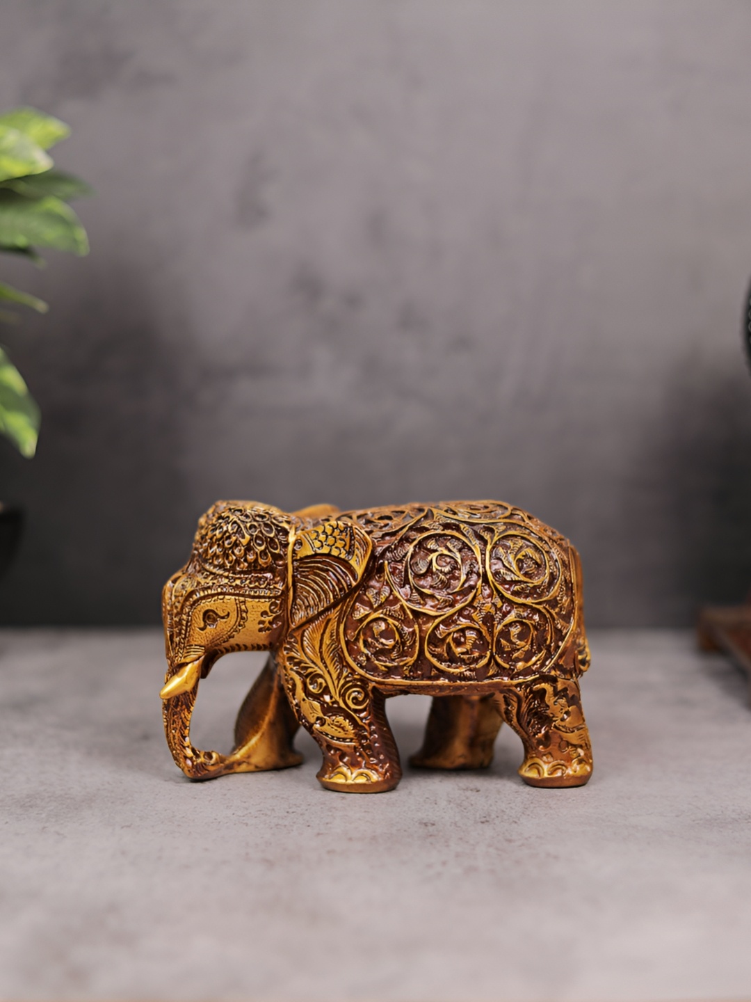 

Artarium LLP Brown & Gold Toned Elephant Showpiece