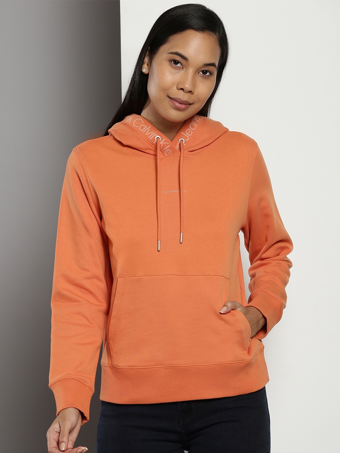 

Calvin Klein Cotton Hooded Pullover, Orange