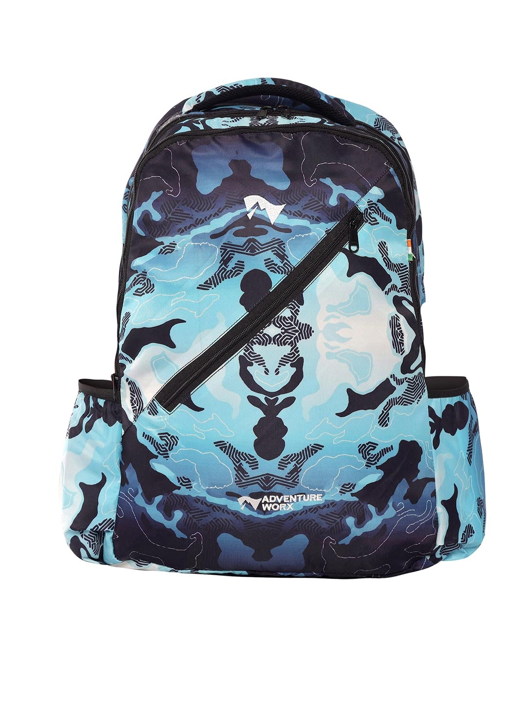 

ADVENTURE WORX Unisex Graphic Backpack with Compression Straps, Blue