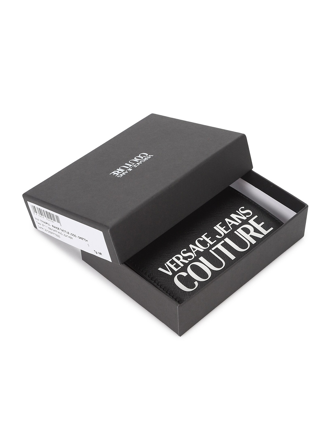 

Versace Jeans Couture Typography Printed Card Holder, Black