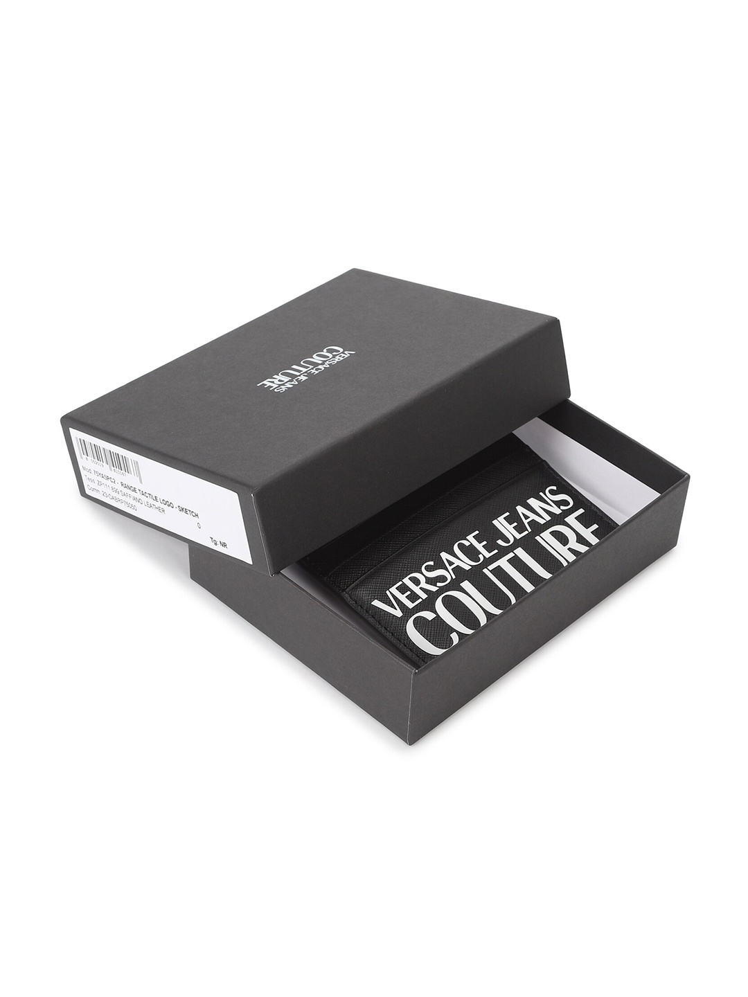 

Versace Jeans Couture Typography Printed Card Holder, Black