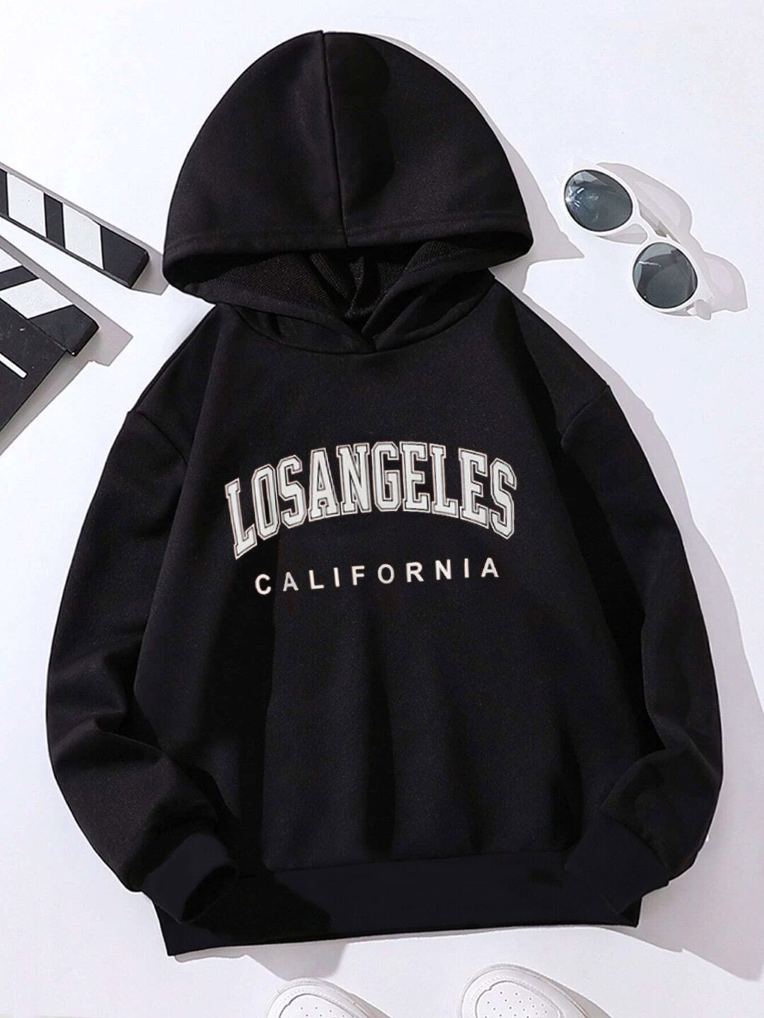 

StyleCast Girls Black & White Typography Printed Hooded Pullover