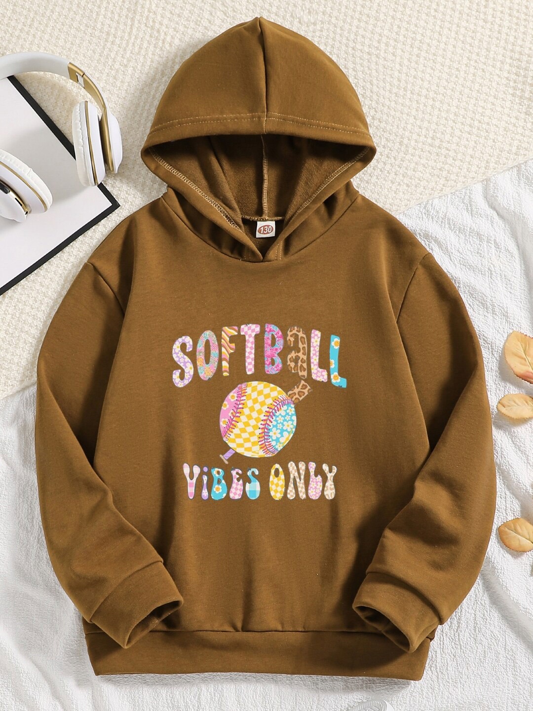 

StyleCast Brown Girls Typography Printed Hooded Long Sleeves Pullover