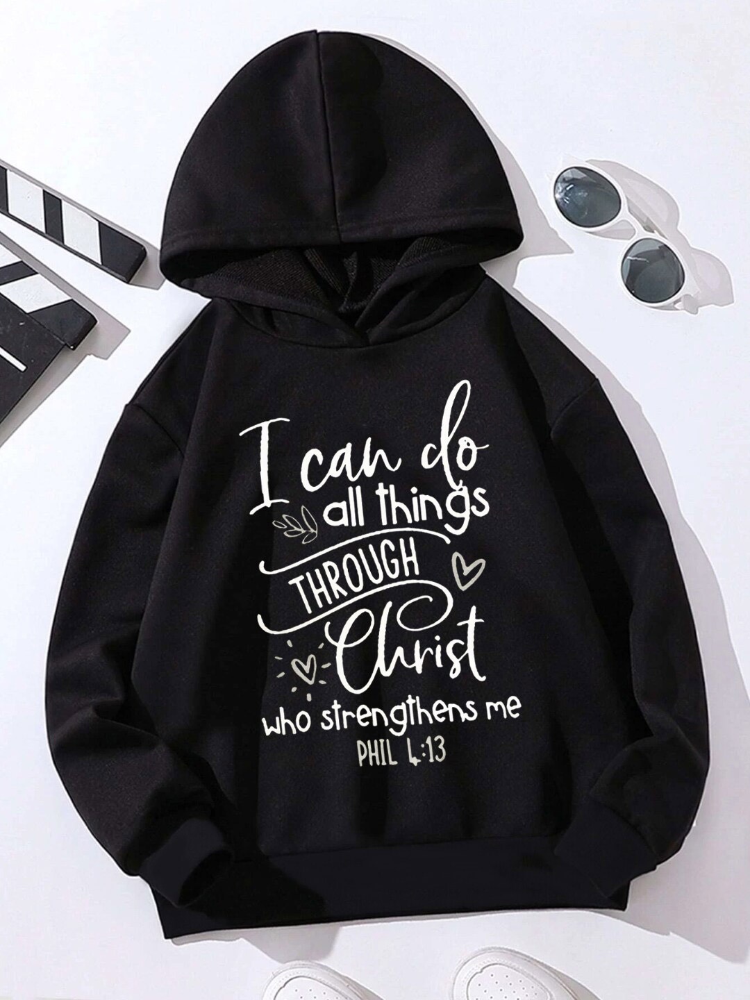

StyleCast Black Girls Typography Printed Hooded Long Sleeves Pullover