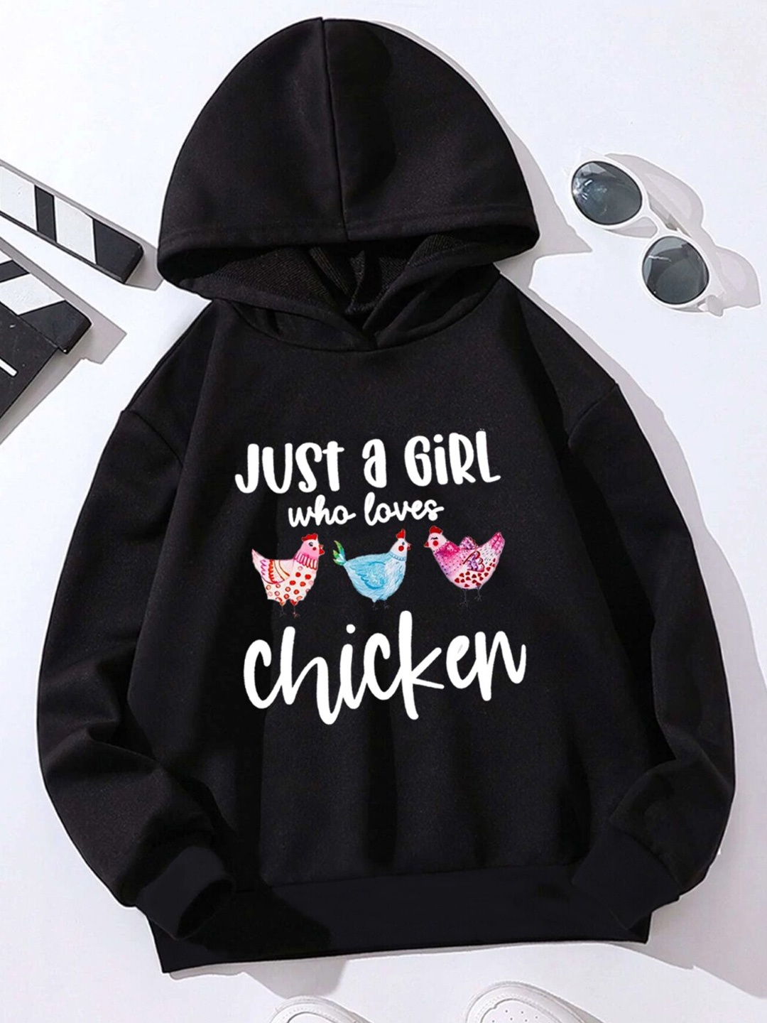 

StyleCast Girls Black & White Typography Printed Hooded Pullover
