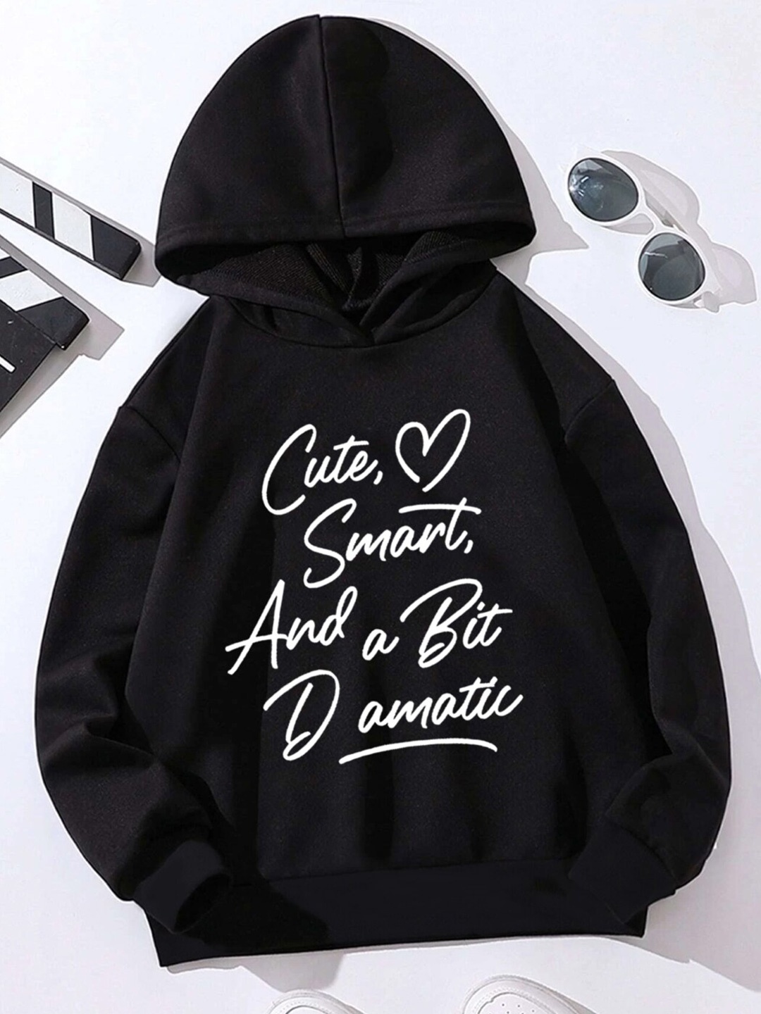 

StyleCast Black Girls Typography Printed Hooded Long Sleeves Pullover