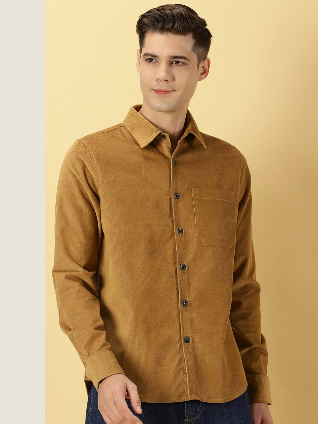 

Thomas Scott Premium Slim Fit Corduroy Casual Shirt, Mustard