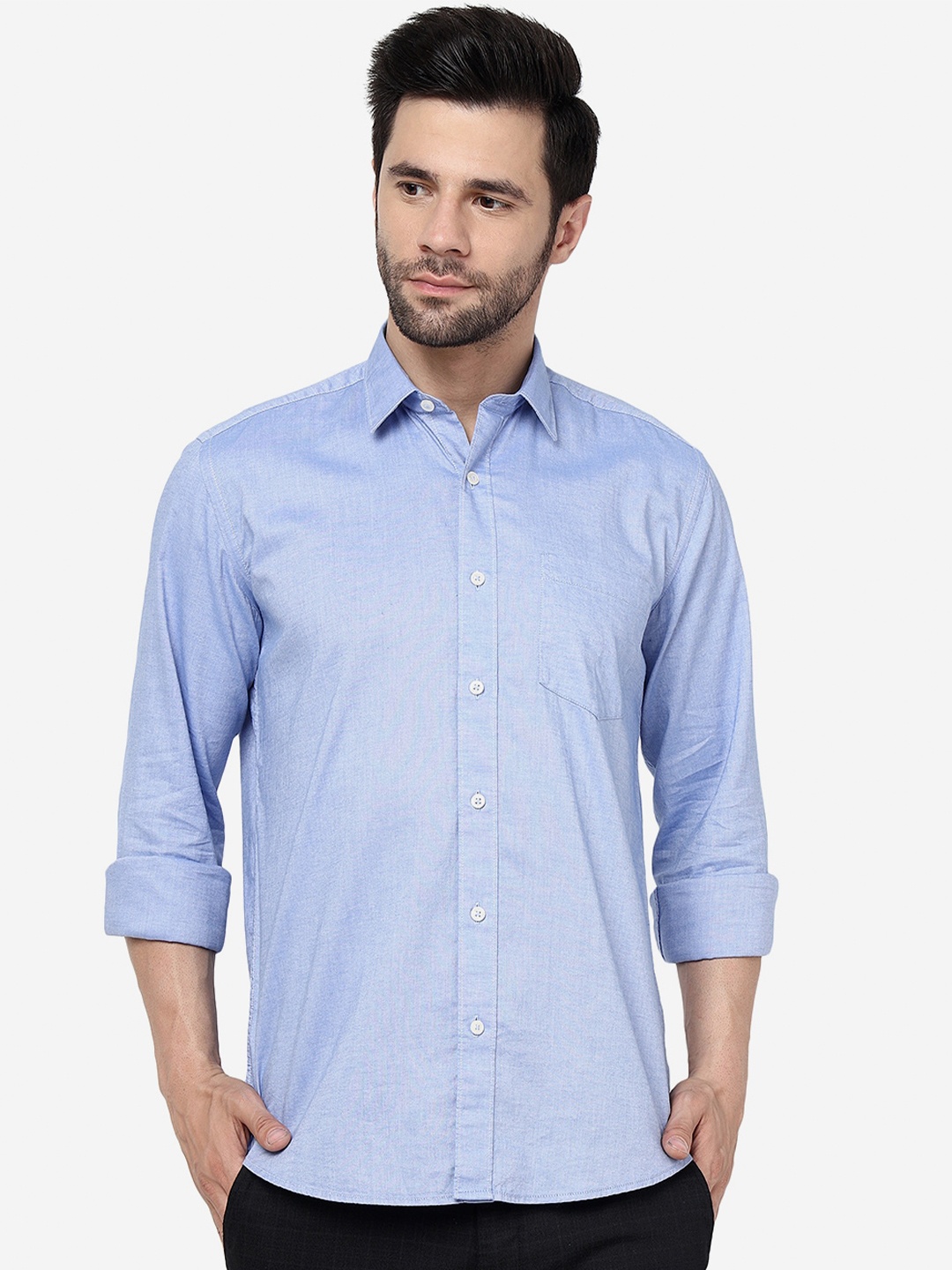 

JADE BLUE Slim Fit Pure Cotton Casual Shirt