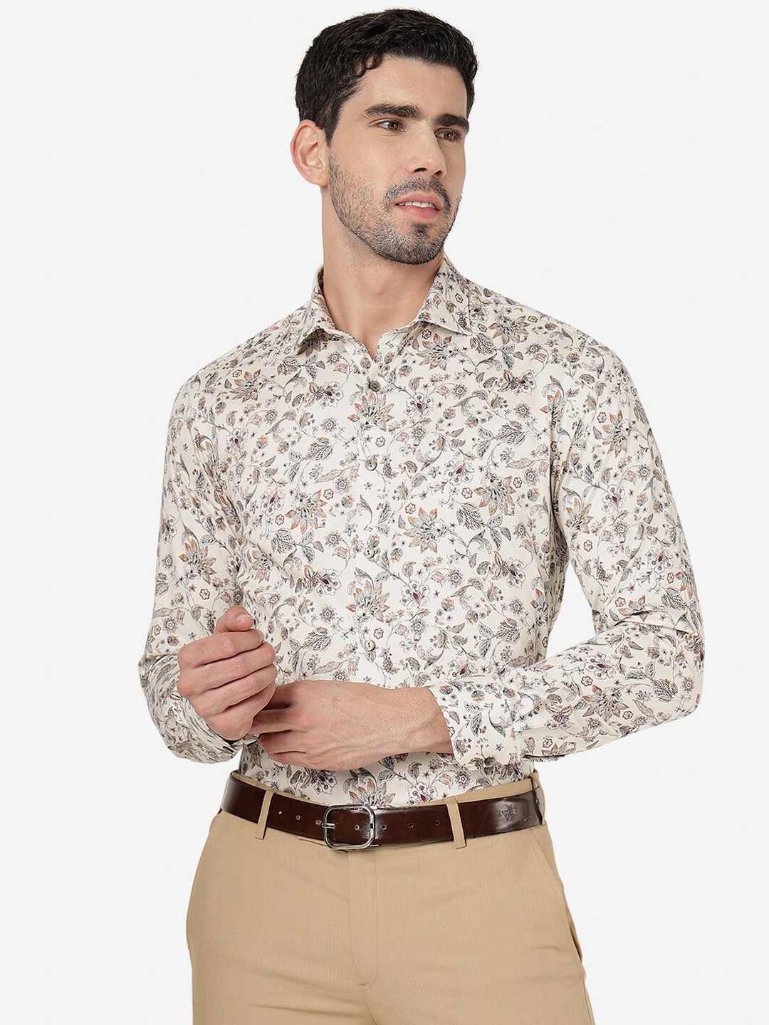 

WYRE Floral Printed Pure Cotton Shirt, Off white