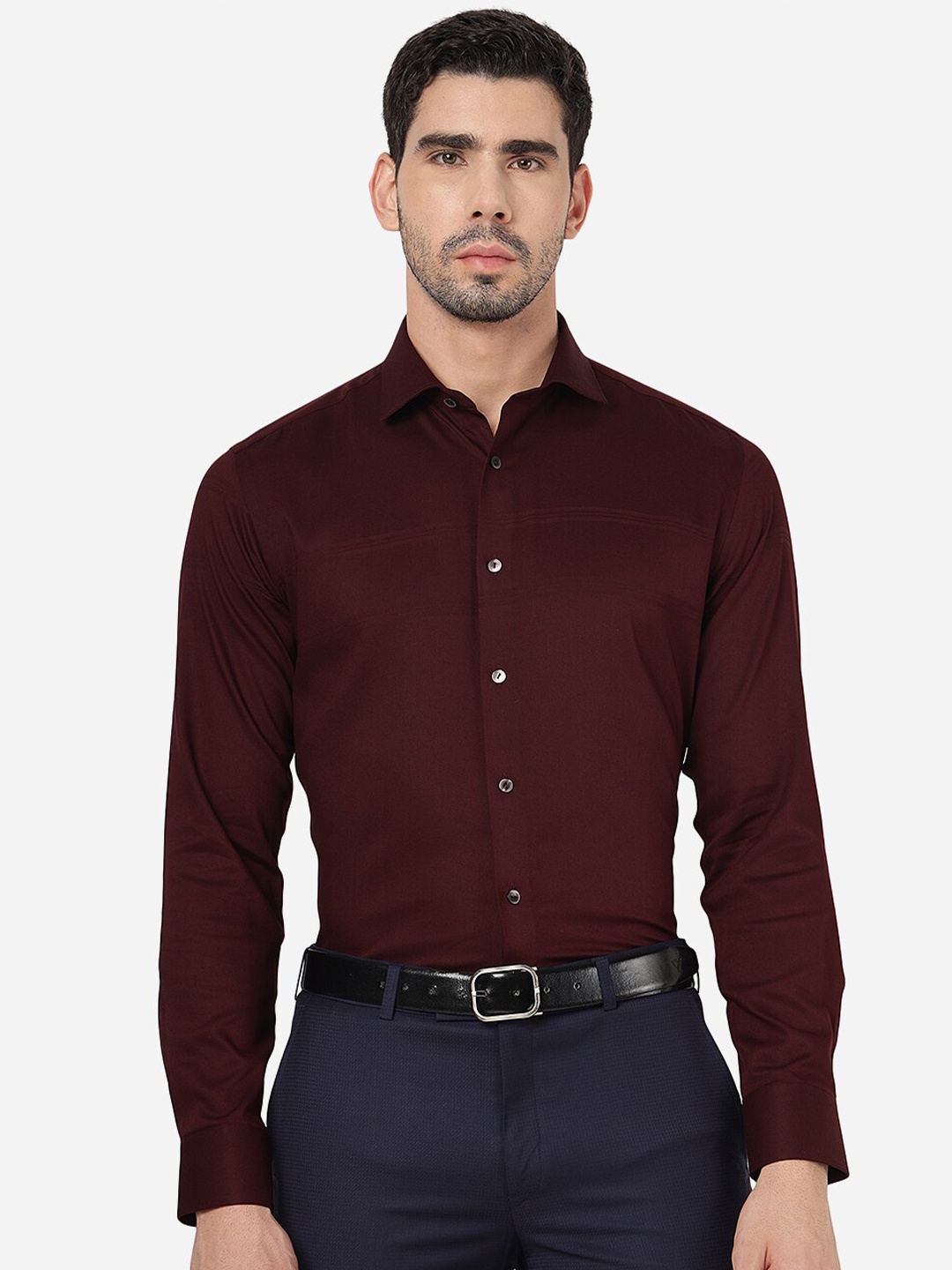 

WYRE Men Maroon Slim Fit Pure Cotton Party Shirt