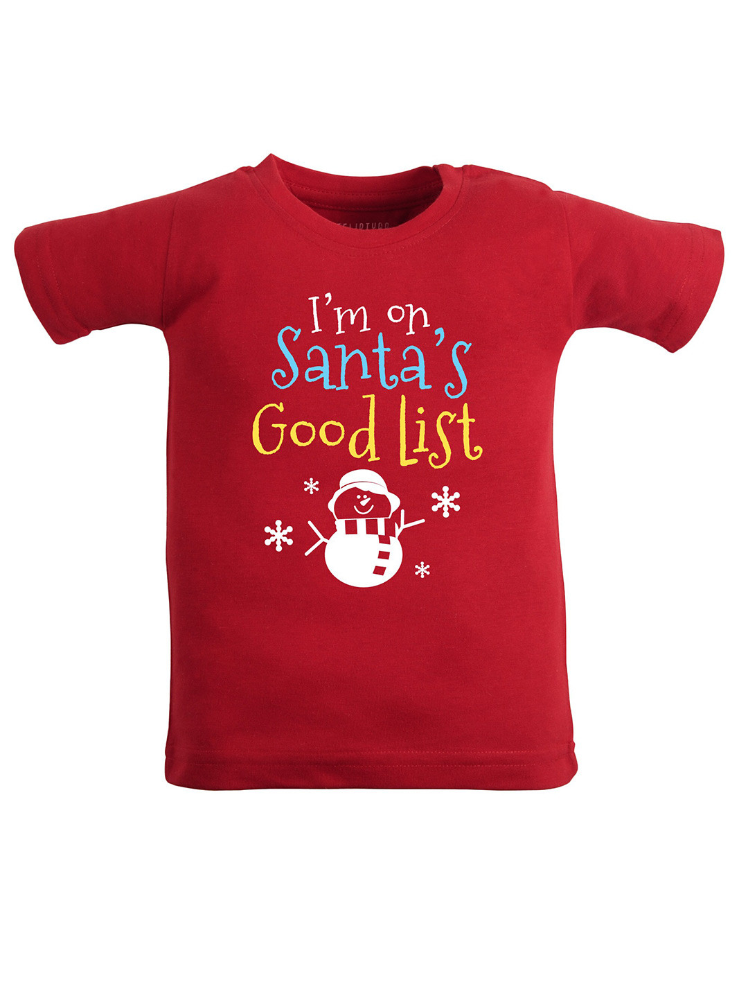 

FFLIRTYGO Kids Typography Printed Cotton T-Shirt, Red