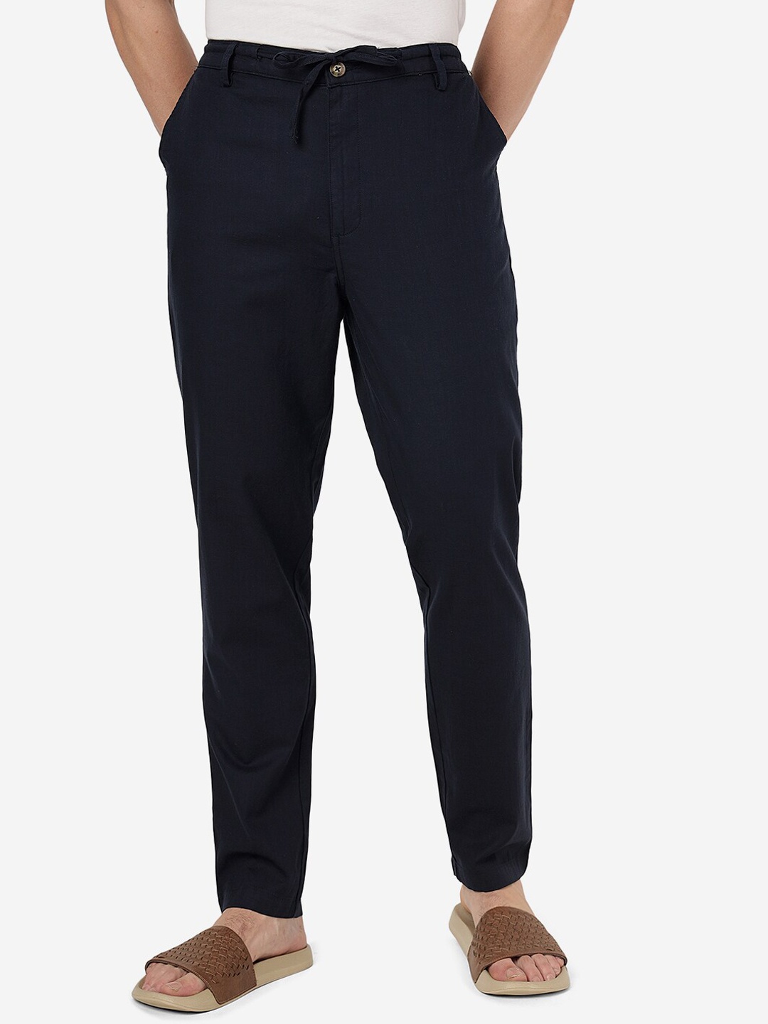 

JADE BLUE Men Slim Fit Mid-Rise Cotton Track Pant