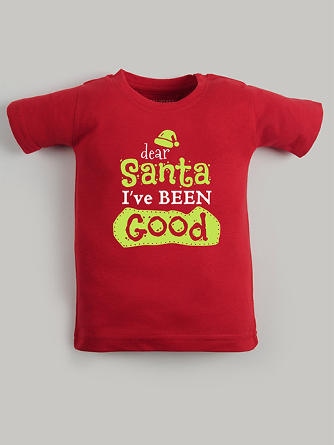 

FFLIRTYGO Kids Typography Printed Cotton Christmas T-shirt, Red