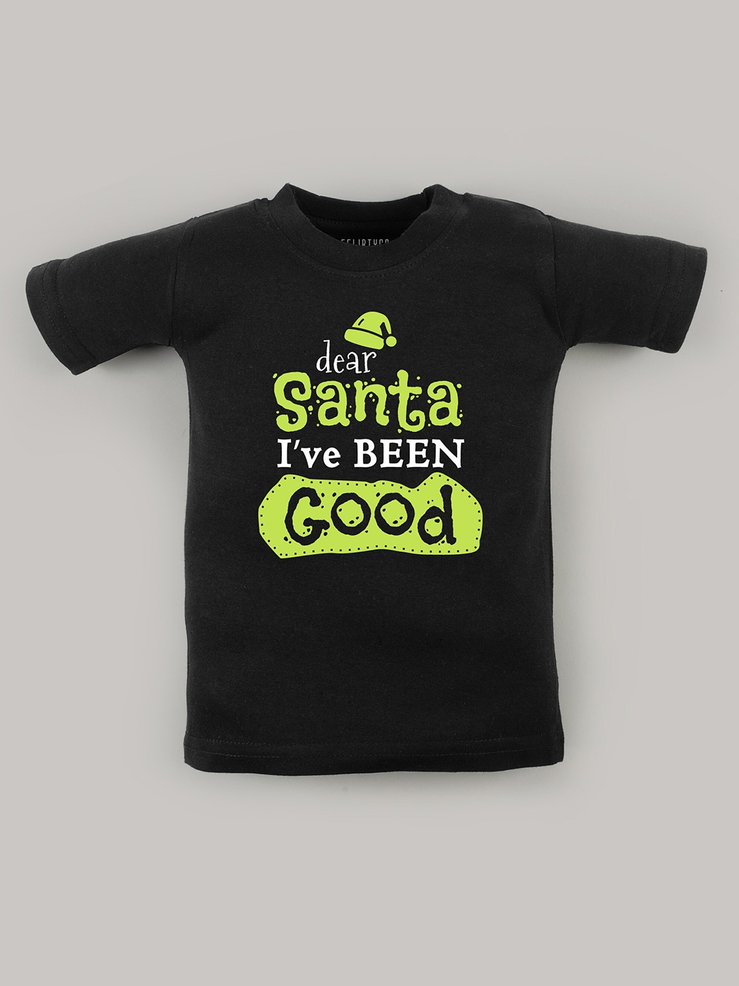 

FFLIRTYGO Kids Christmas Printed Cotton T-shirt, Black