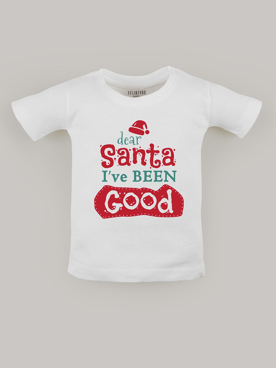 

FFLIRTYGO Kids Typography Printed Cotton T-Shirt, White