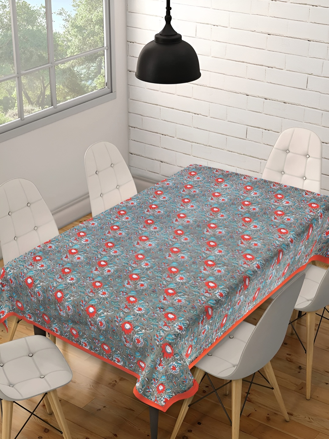 

Texstylers Red & Blue Floral Anti Slip Cotton 6 Seater Rectangle Table Cover