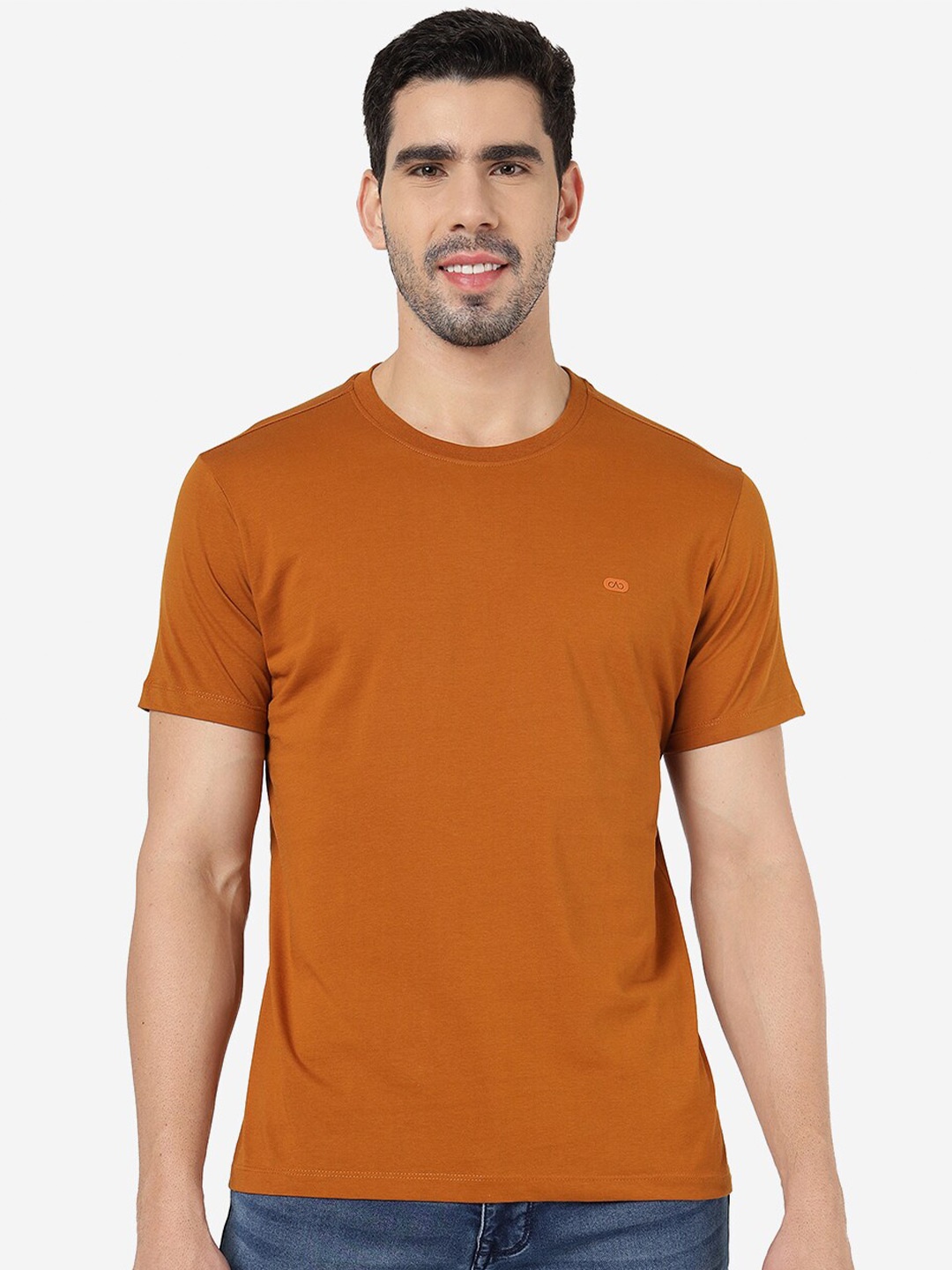 

JADE BLUE Pure Cotton Slim Fit T-shirt, Orange