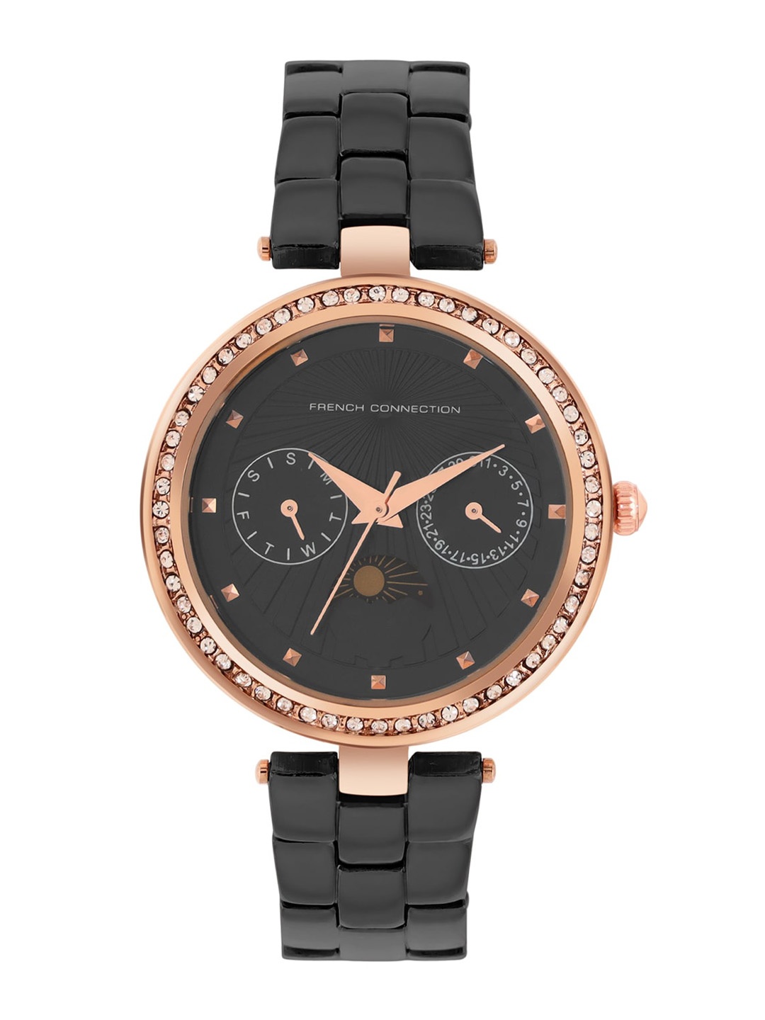 

French Connection Women Water Resistance Bracelet Style Analogue Watch FCN017E, Black