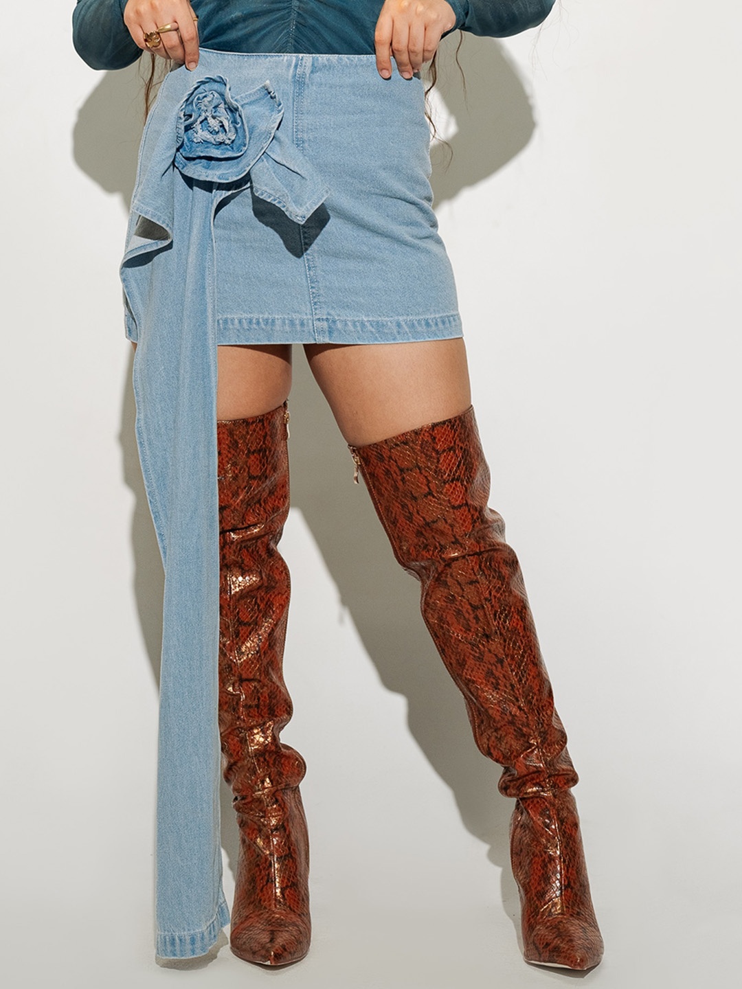 

FREAKINS Denim Mini Skort, Blue
