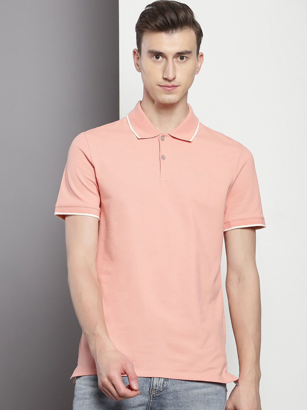 

Calvin Klein Jeans Polo Collar Cotton T-shirt, Peach