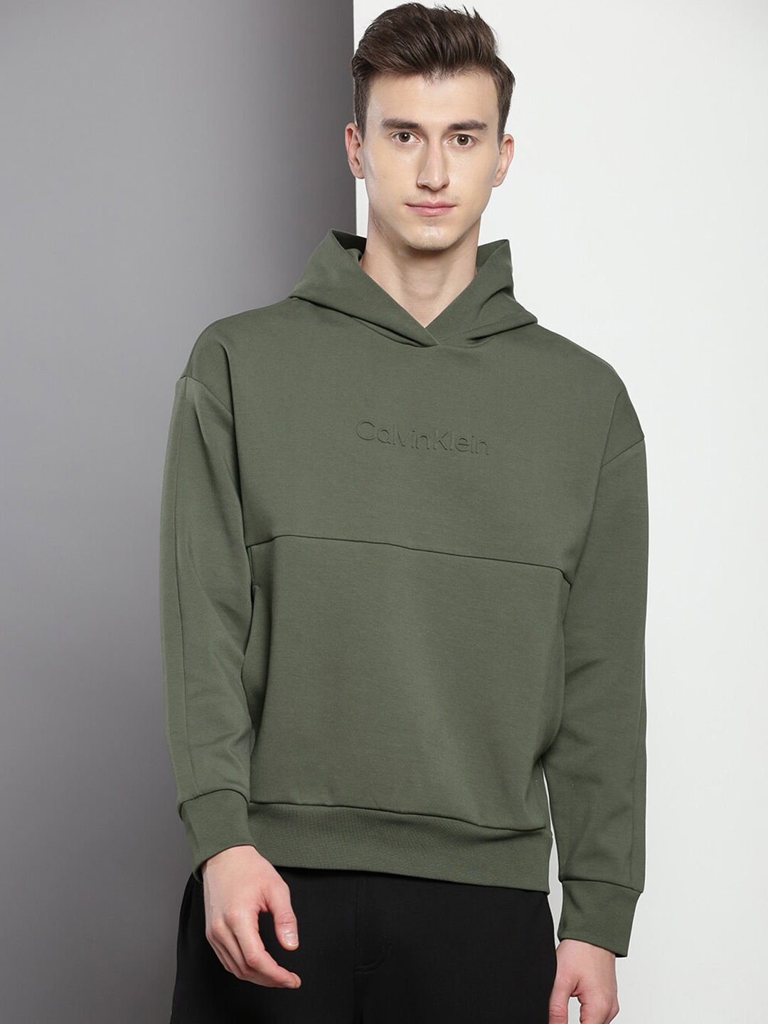 

Calvin Klein Jeans Long Sleeves Hooded Cotton Sweatshirt, Green