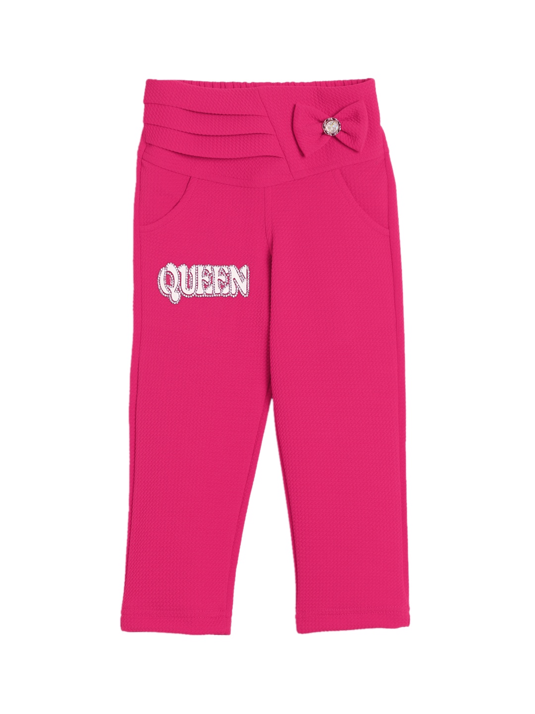 

SWEET ANGEL Girls Pink Self-Design Jeggings