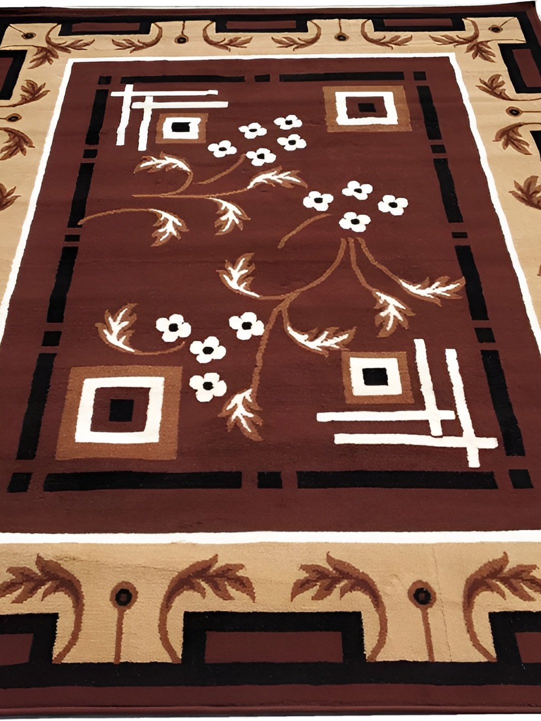 

Asad Emporium Rugs Brown Floral Anti Skid Carpet