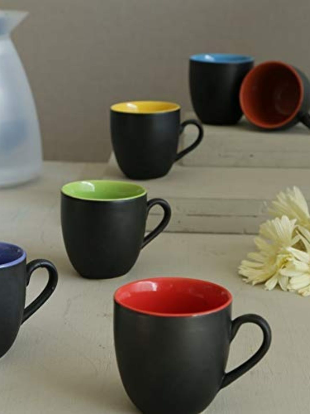 

Kittens Black 6 Pieces Ceramic Glossy Cups 180ml