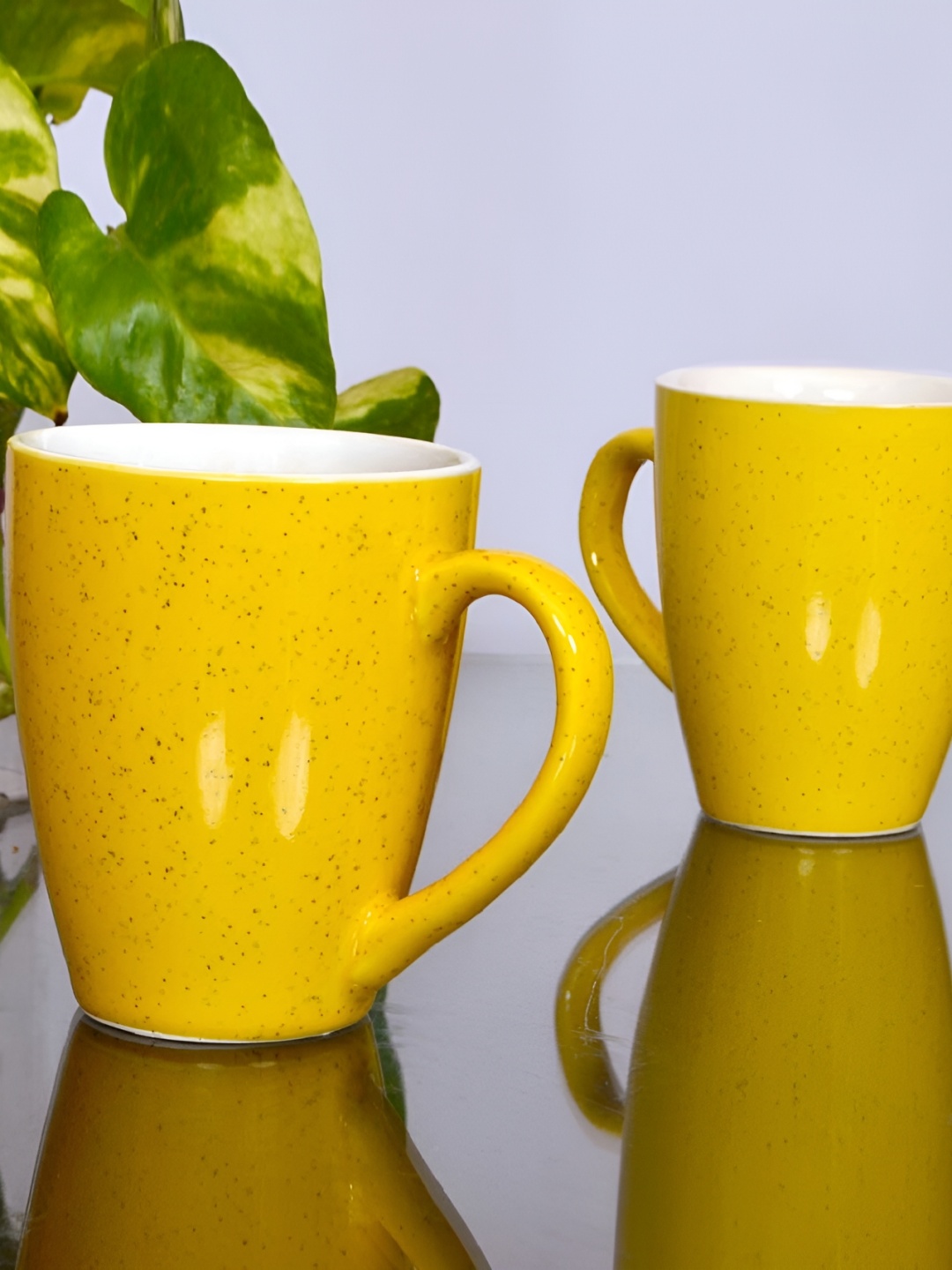 

Kittens Yellow 2 Pieces Handcrafted and Hand Painted Solid Ceramic Glossy Cups and Mugs