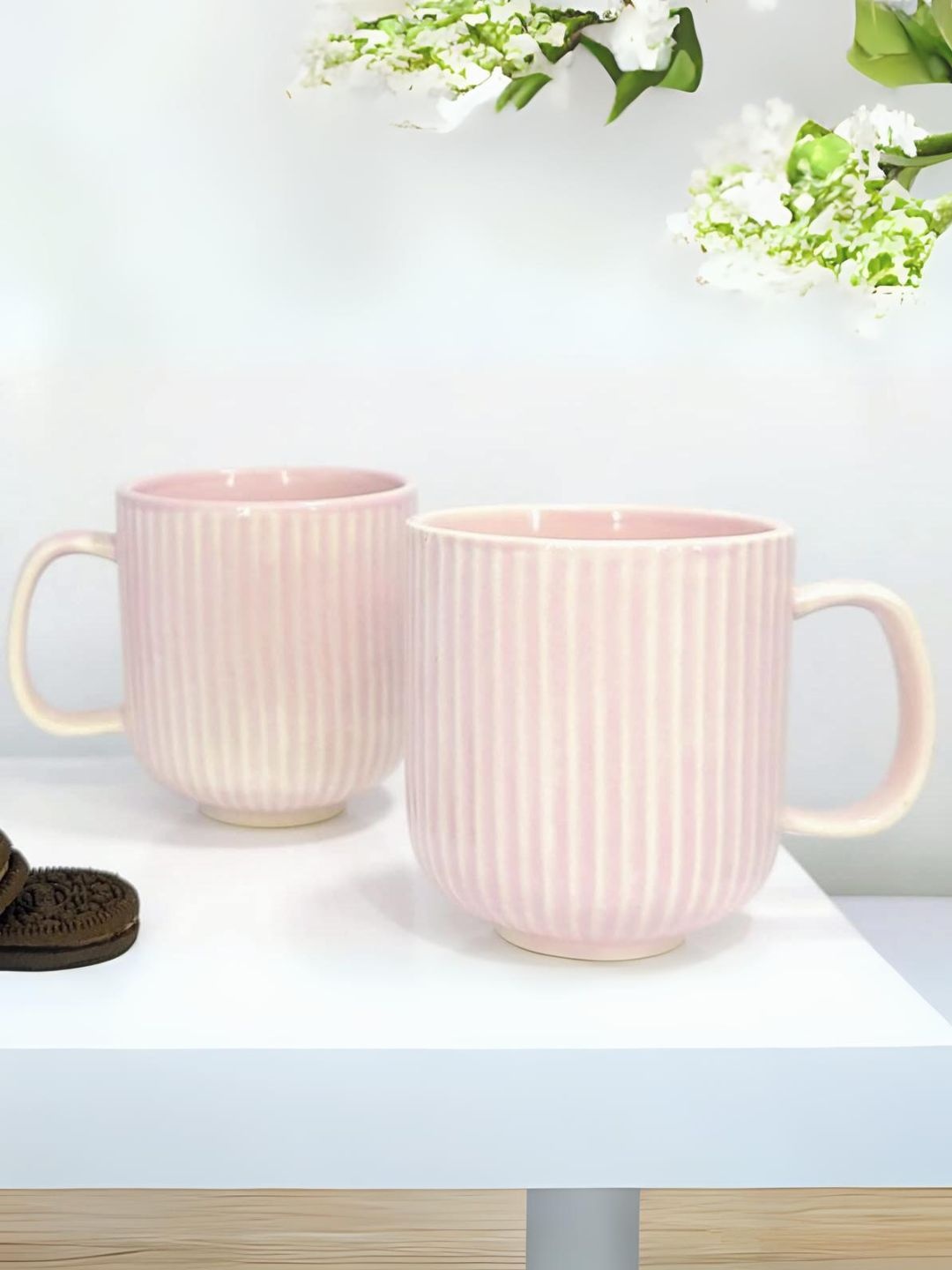 

Kittens Pink 2 Pieces Solid Ceramic Glossy Mugs 300 ml