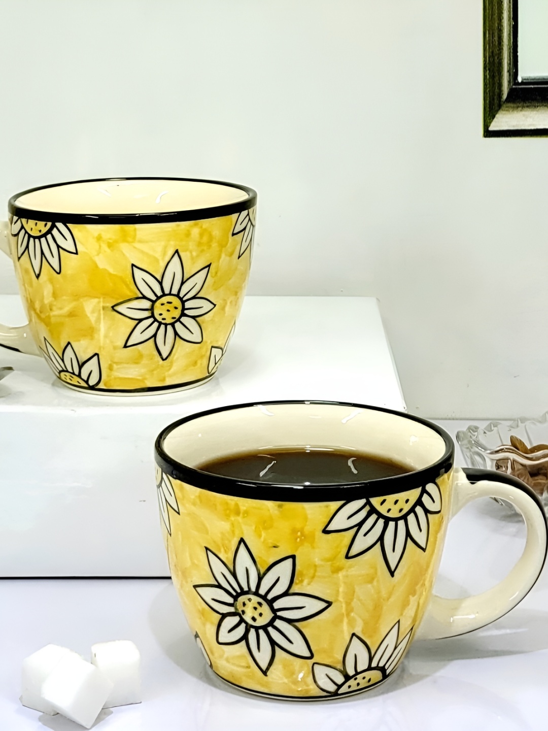 

Kittens Yellow & Black 2 Pieces Printed Ceramic Glossy Mugs 375 ml