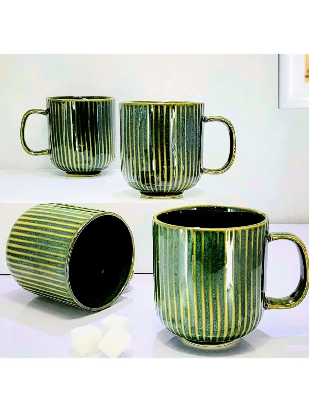 

Kittens Green 4 Pieces Printed Ceramic Glossy Mugs