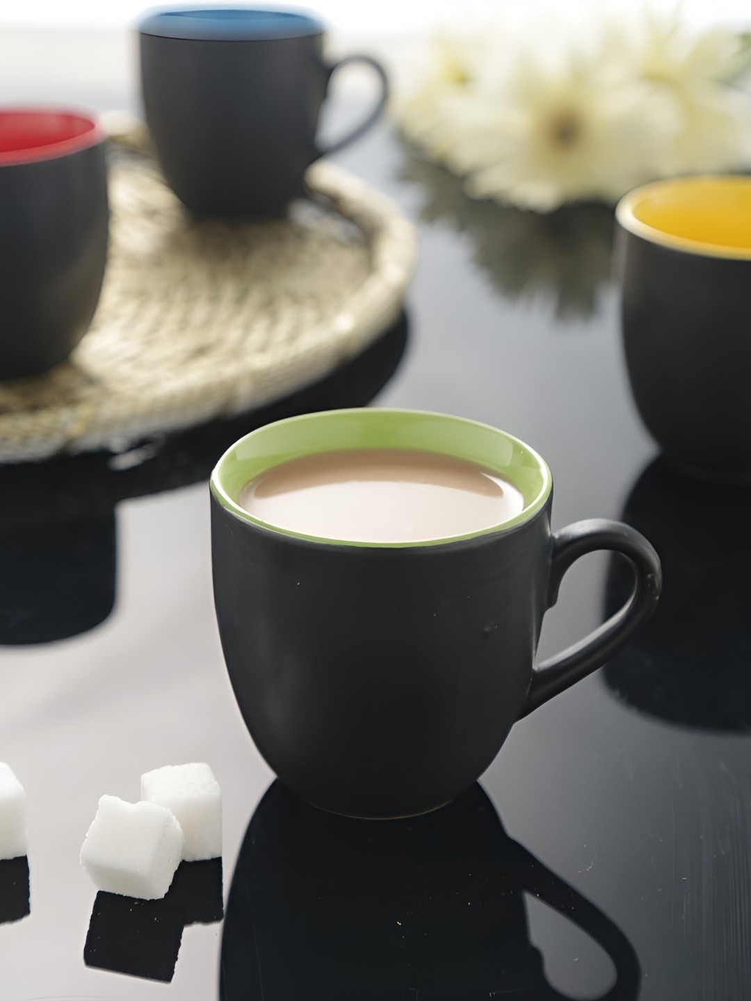 

Kittens Black 4 Pieces Ceramic Glossy Mugs 170ml
