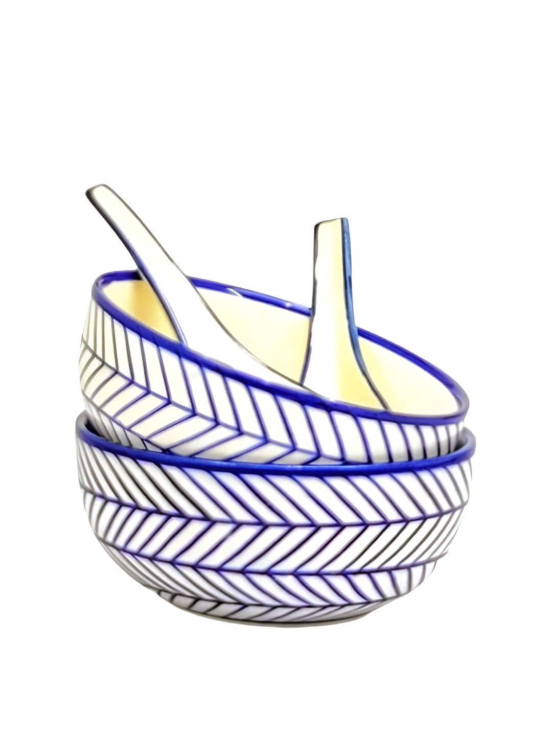 

Kittens Blue & White 4 Pieces Printed Ceramic Glossy Bowls 350 ML