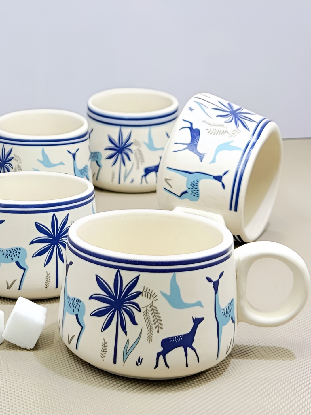 

Kittens Blue 6 Pieces Printed Ceramic Glossy Cups 150 ml