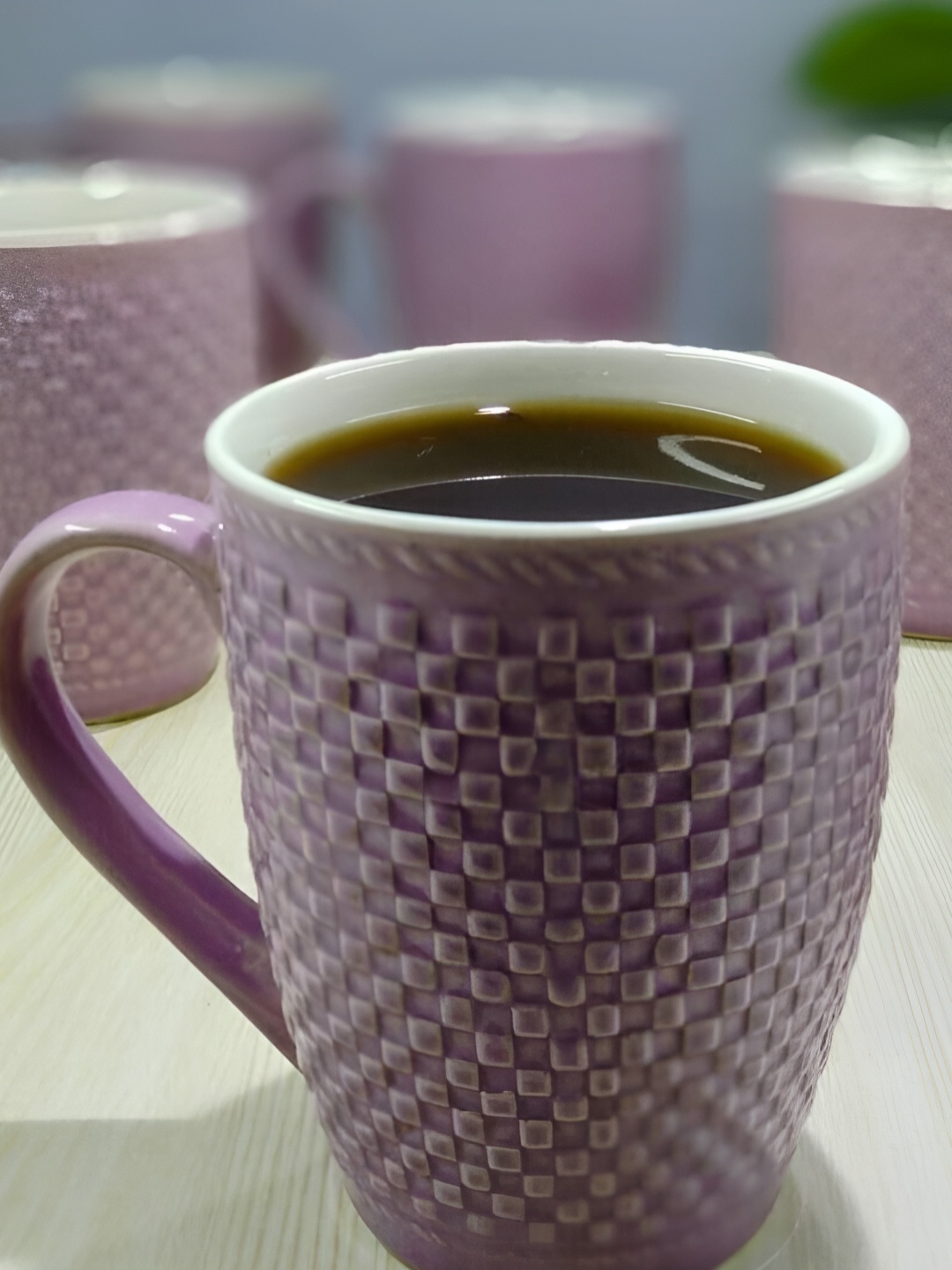 

Kittens Purple 6 Pieces Handcrafted and Hand Painted Textured Ceramic Glossy Cups and Mugs