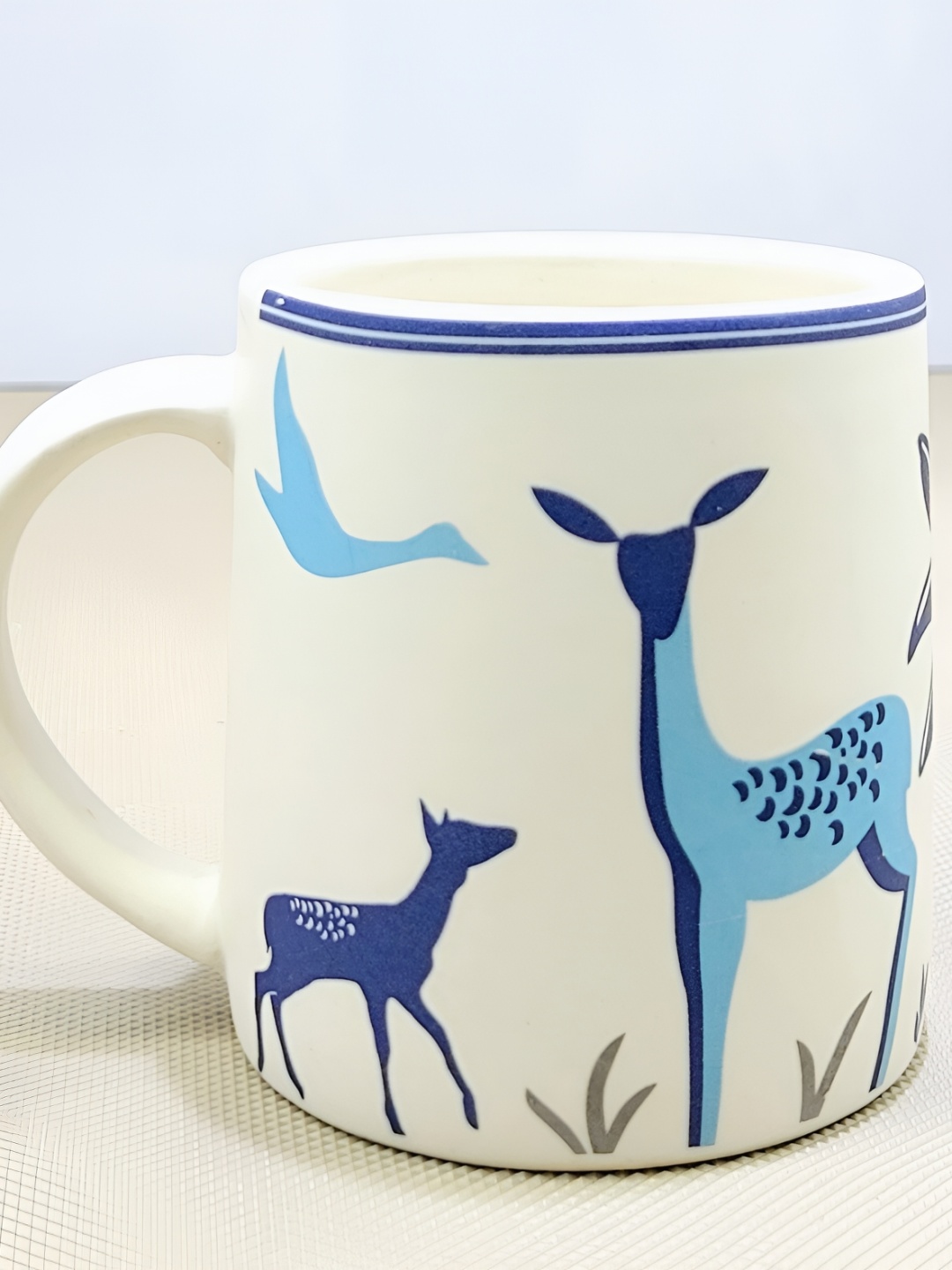 

Kittens White & Blue Handpainted Ceramic Glossy Mug 300ml