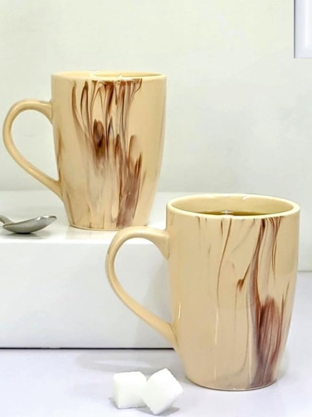 

Kittens Cream & Brown 2 Pieces Textured Ceramic Glossy Mugs 320ml