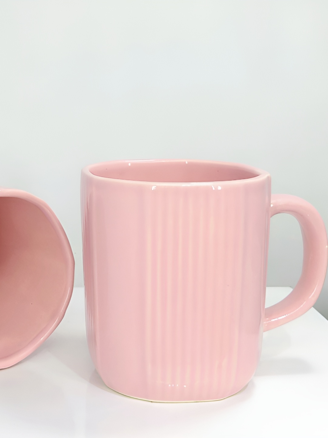 

Kittens Pink 2 Pieces Handcrafted and Hand Painted Solid Ceramic Glossy Cups and Mugs