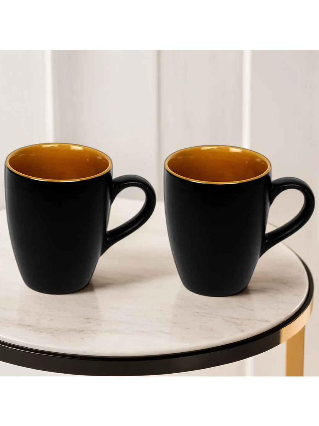 

Kittens Black & Mustard 2 Pieces Ceramic Glossy Mugs 275ml