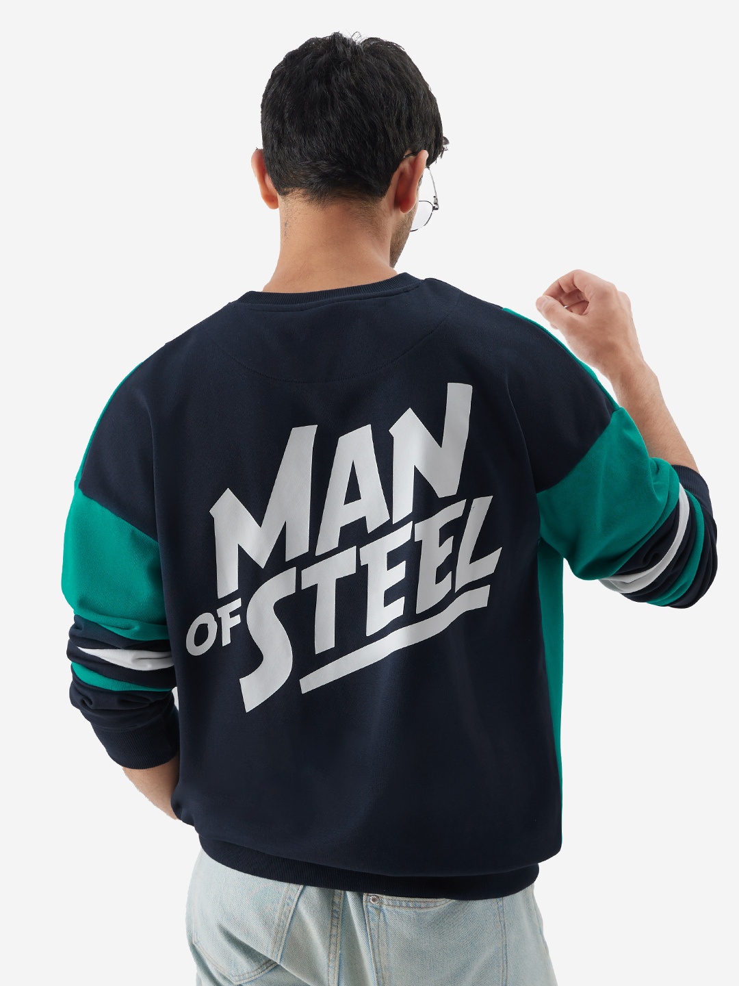 

The Souled Store Superman Printed Pullover Sweatshirt, Navy blue