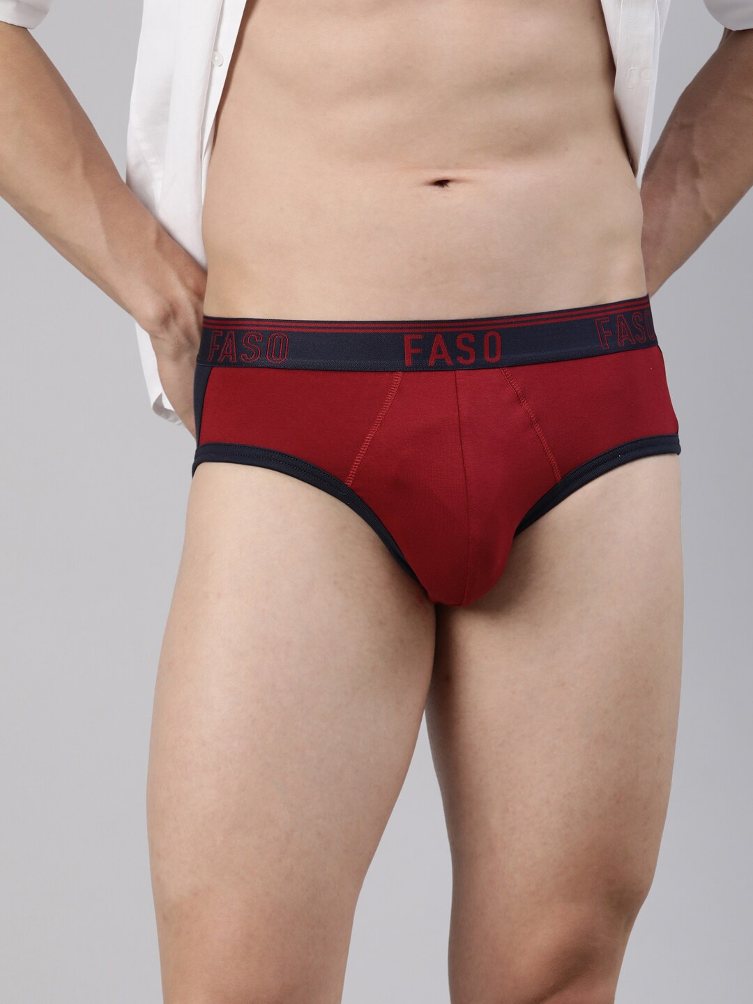 

FASO Men Cotton Basic Briefs FA1505-SQ-INKBLU, Navy blue