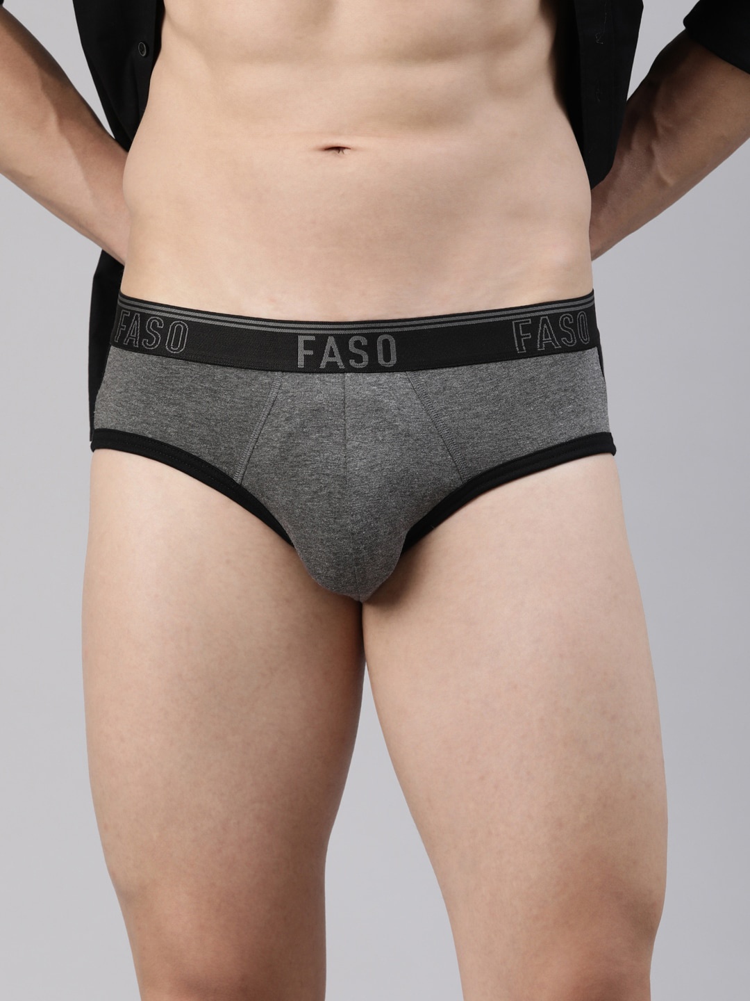 

FASO Mid-Rise Ultrasoft Cotton Briefs FA1505-SQ-BLACK