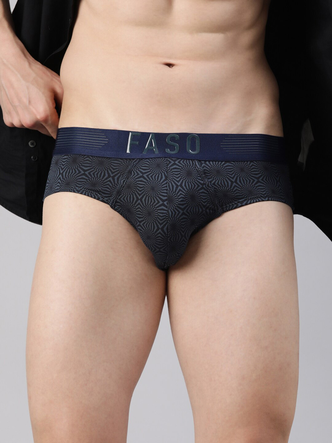 

FASO Printed Mid-Rise Ultrasoft Basic Briefs FT7001-SQ-MIDNIGHTNAVY, Navy blue