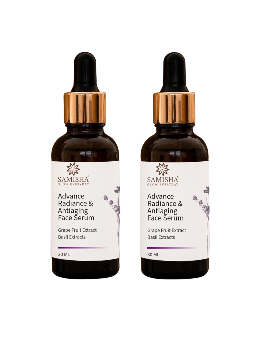 

SAMISHA Set of 2 Advance Radiance & Anti-Aging Face Serum - 30ml Each, Black
