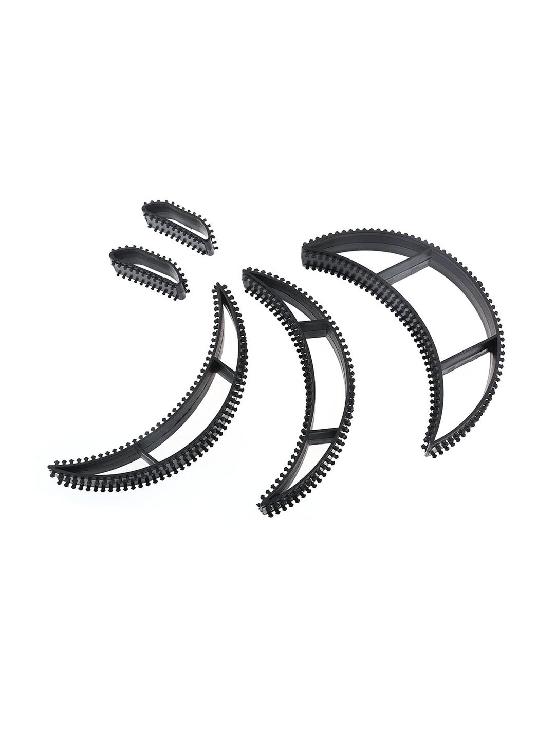 

CHRONEX Set Of 5 Banana Style Puffer Hair Accessories, Black