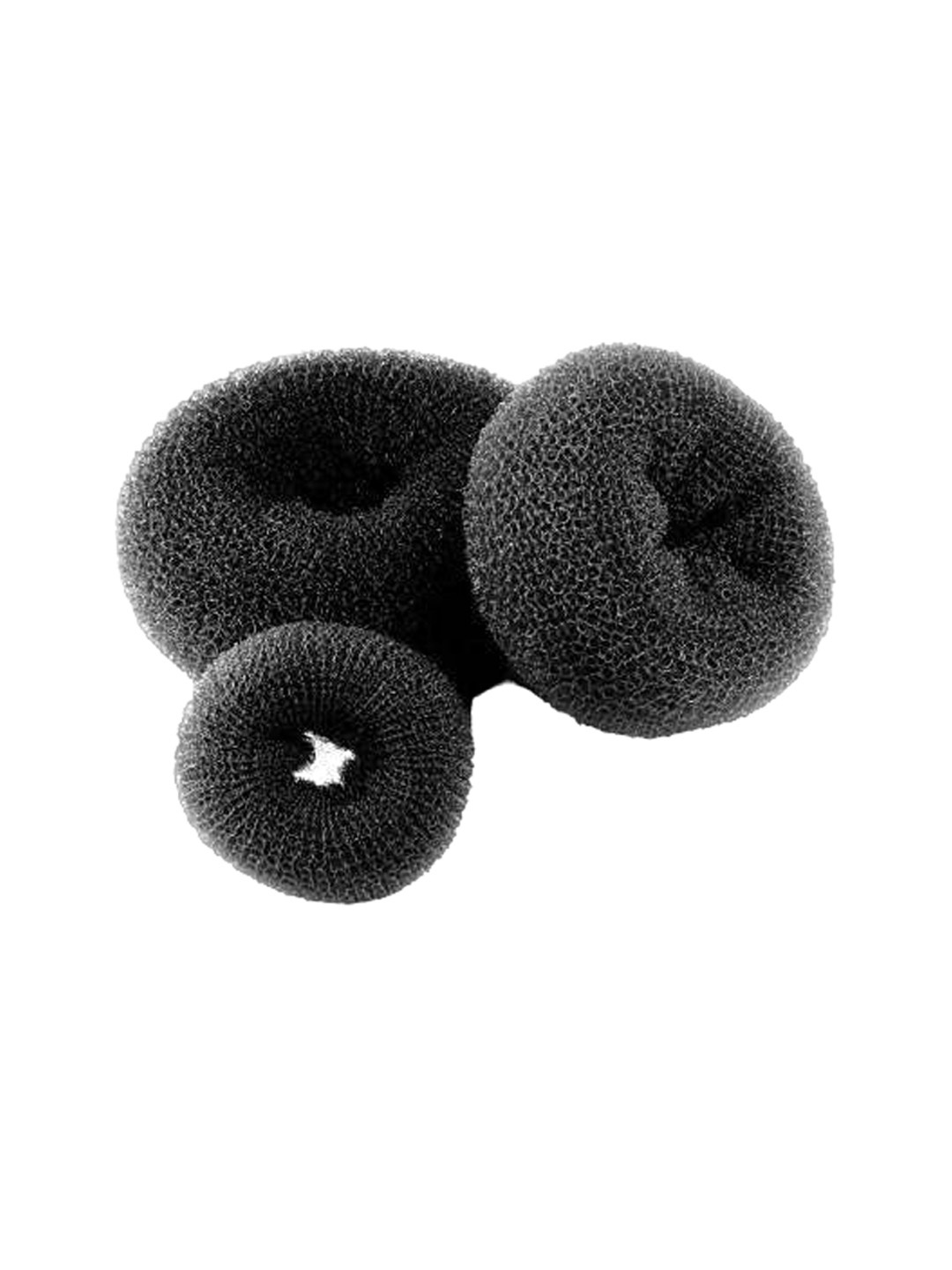 

CHRONEX Set Of 3 Different Sizes Hair Donut Bun Maker, Black